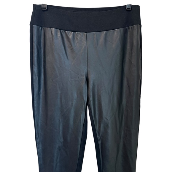 J. McLaughlin Black Faux‎ Leather Front Ponte Leggings Black Size Medium - Picture 2 of 9